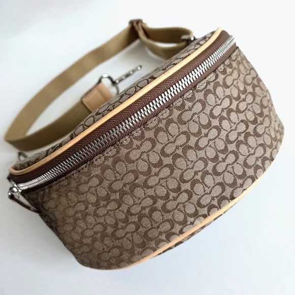 Coach Y2K Logo Fanny Pack Belt Bag, Neutral Tan Canvas & Leather Babe Vibes - Picture 5 of 16